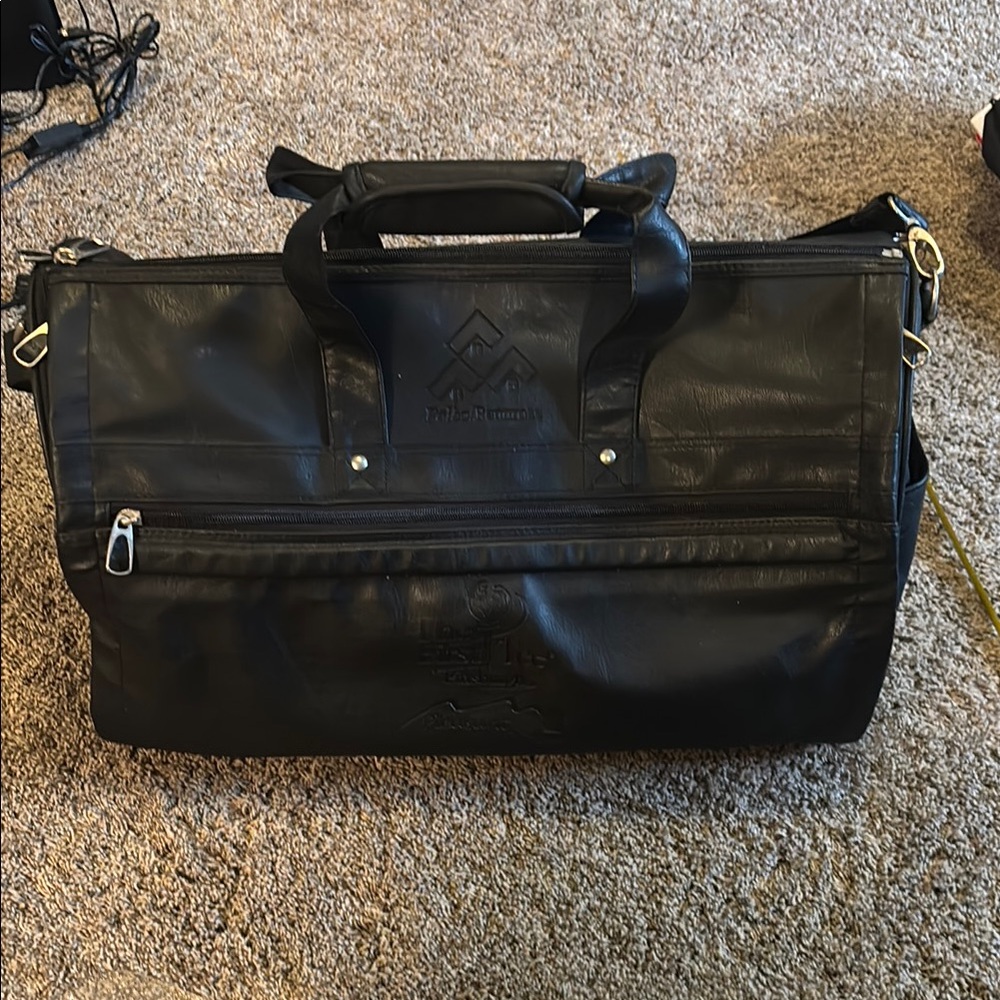 Black Leather Duffel Bag